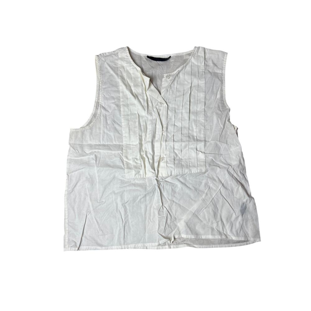 Jenny Kayne White Tank Top 100% Cotton Size Small